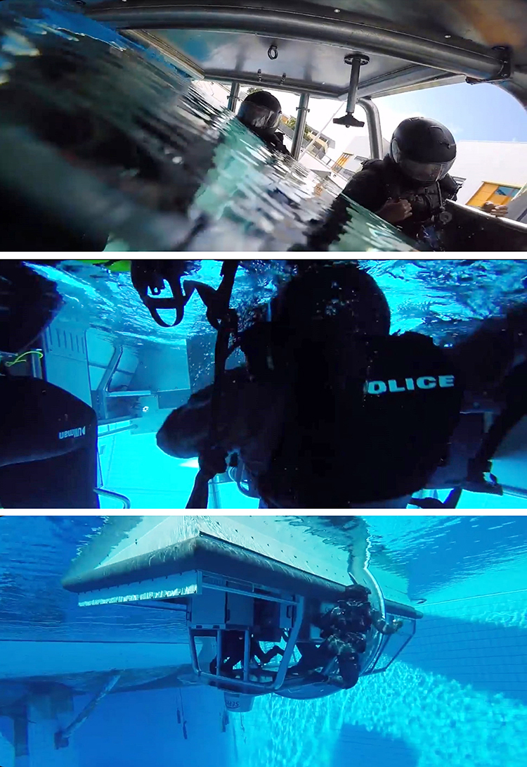 STS officers training underwater