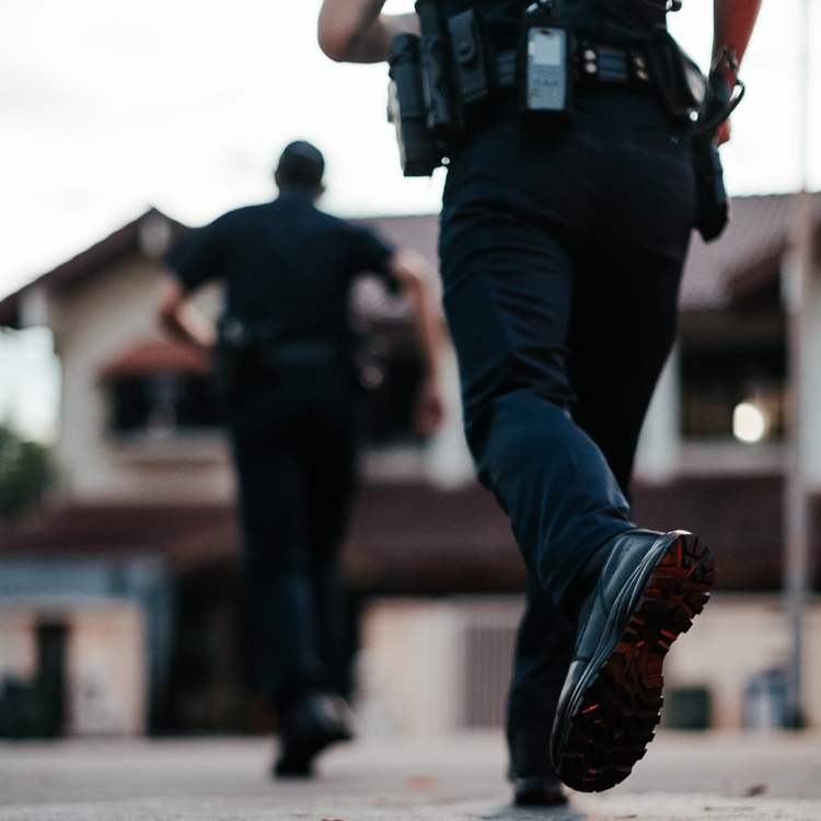 police officers running