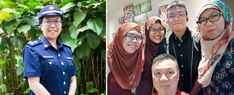 officer photo with her family