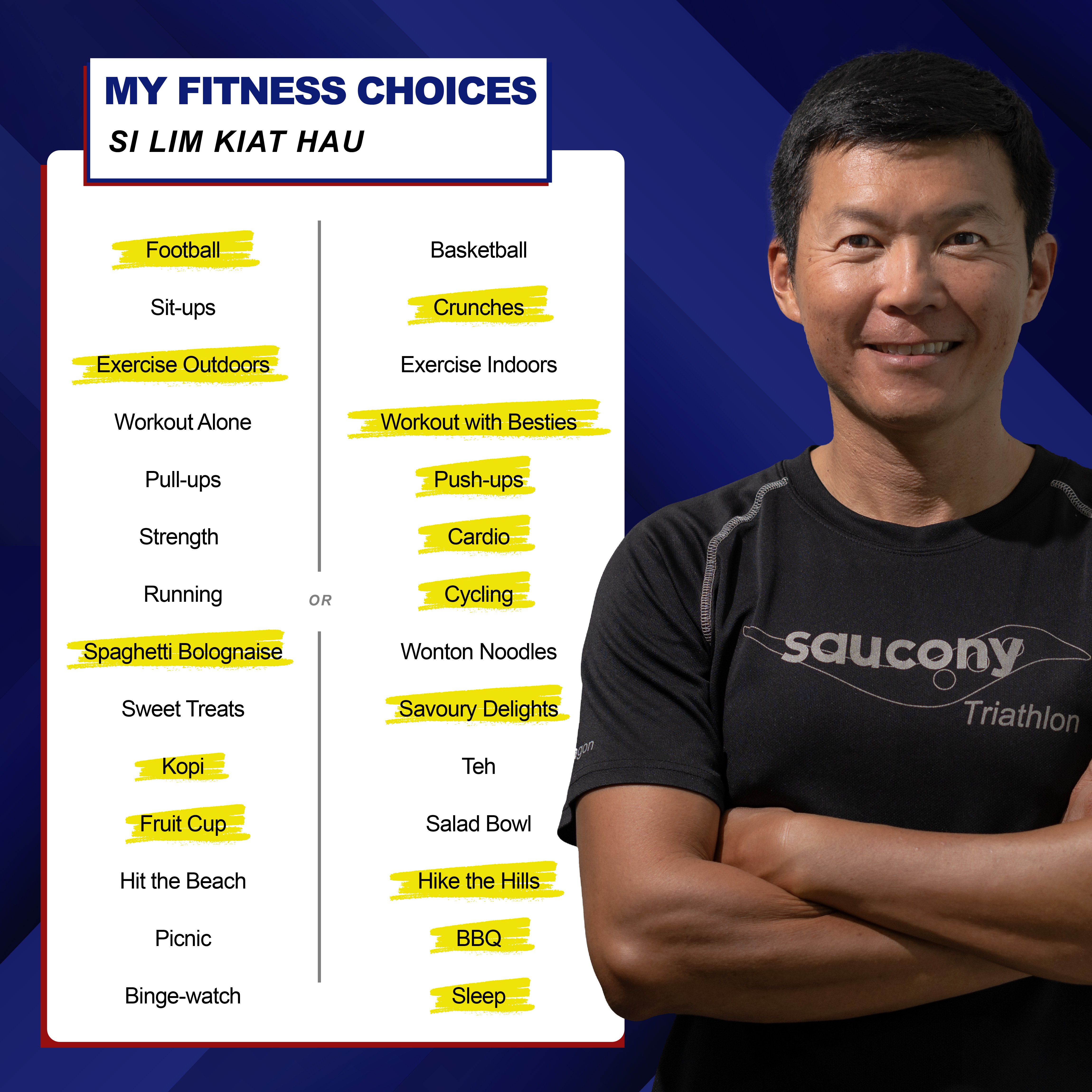 Fun facts on SI Lim's general preferences on various things. 