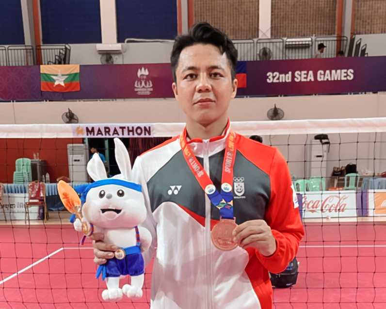 A childhood passion for Sepak Takraw has taken SC/Cpl Muhammad Danish Irfan Bin Muhamad Faizal to the 2023 SEA Games. PHOTO: SC/Cpl Muhammad Danish Irfan Bin Muhamad Faizal