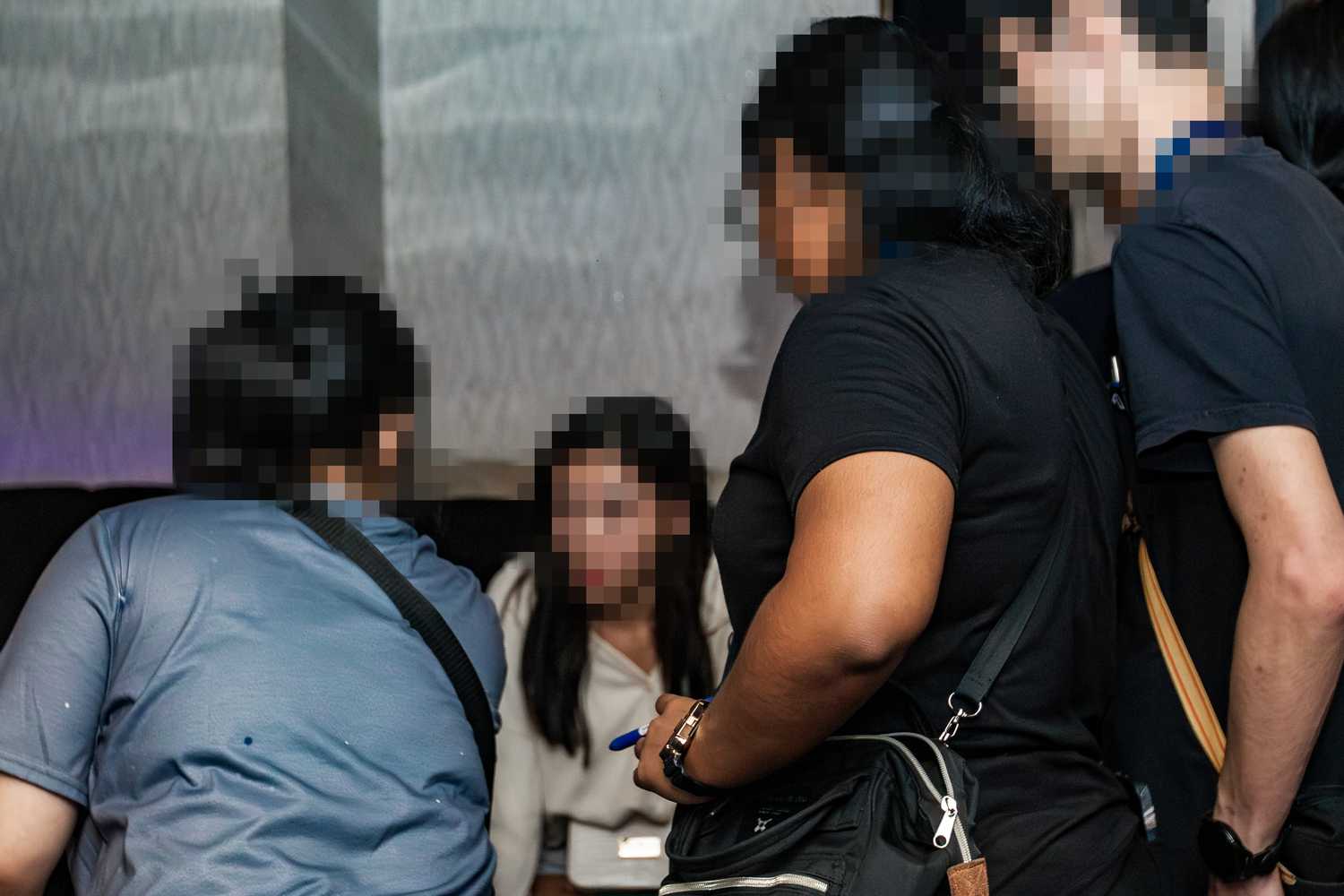 Police officers conducting checks inside a VIP room. PHOTO: Soh Ying Jie