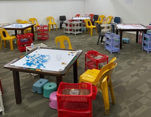 The scene of an anti-gambling operation. PHOTO: SPF