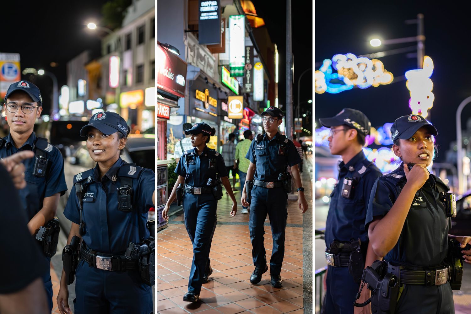 three part compilation of officer and colleague patrolling and engaging members of the public