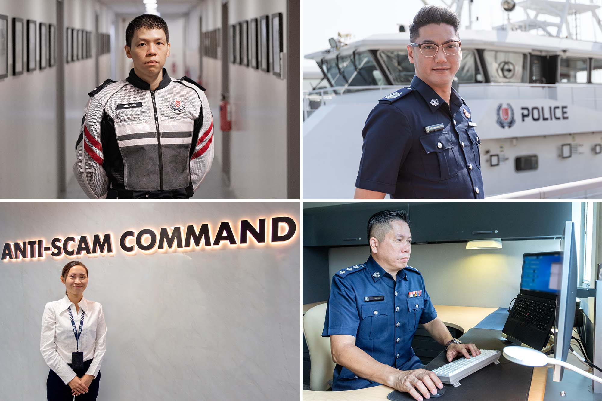 A compilation of four photos, each one depicting the profile shot of an IO. The four IOs represent the four 'IO's Diary' articles that Amanda Wong wrote.