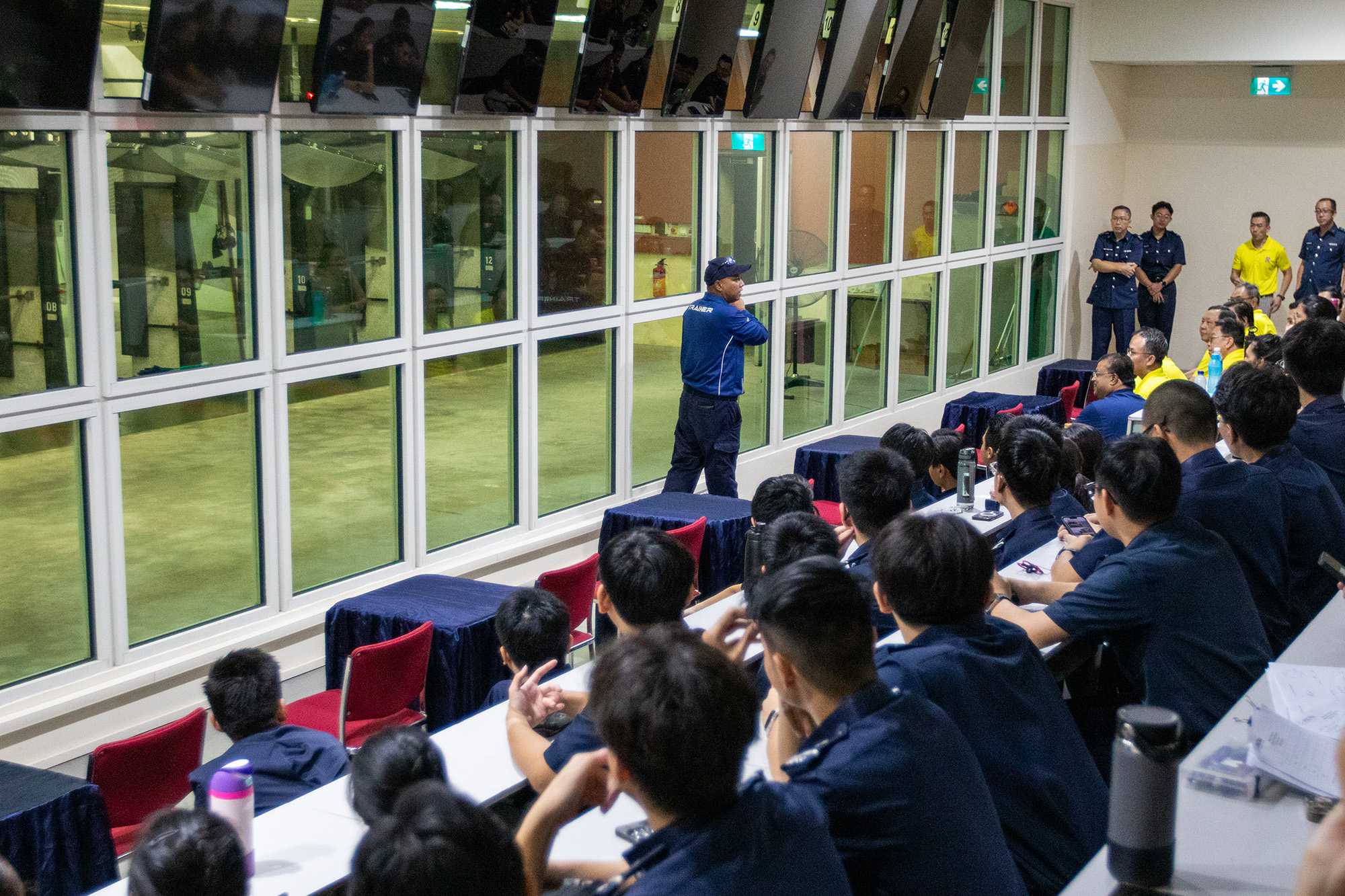 Competitors listened as the HTA trainer conducted the pre-shoot safety briefing.