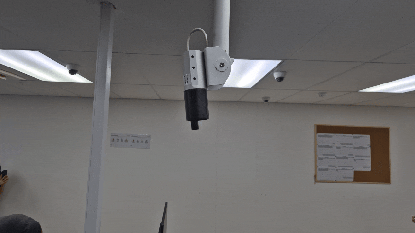 pan shot vertically down for the ai camera