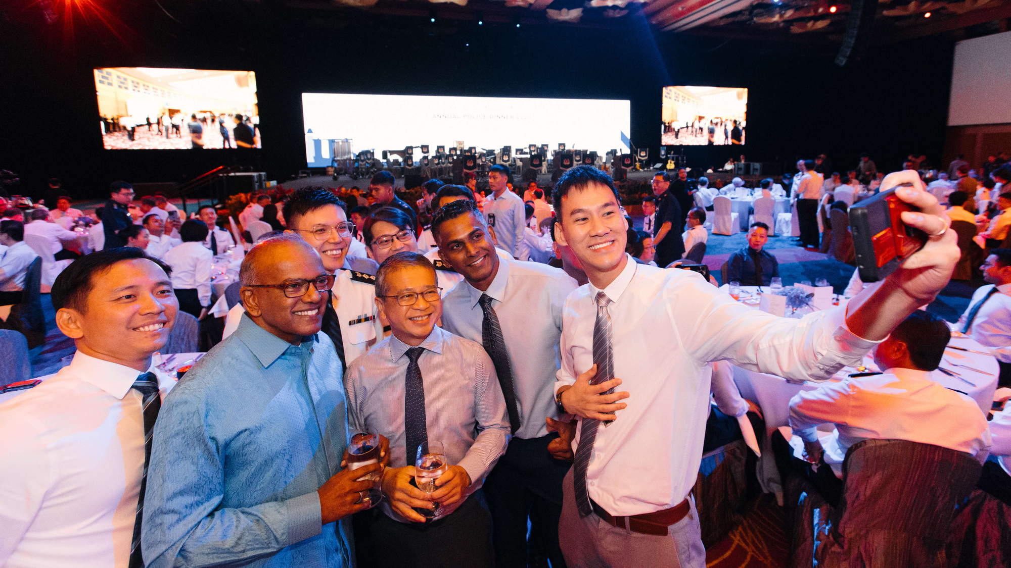group photo of jason and ministers during annual police dinner