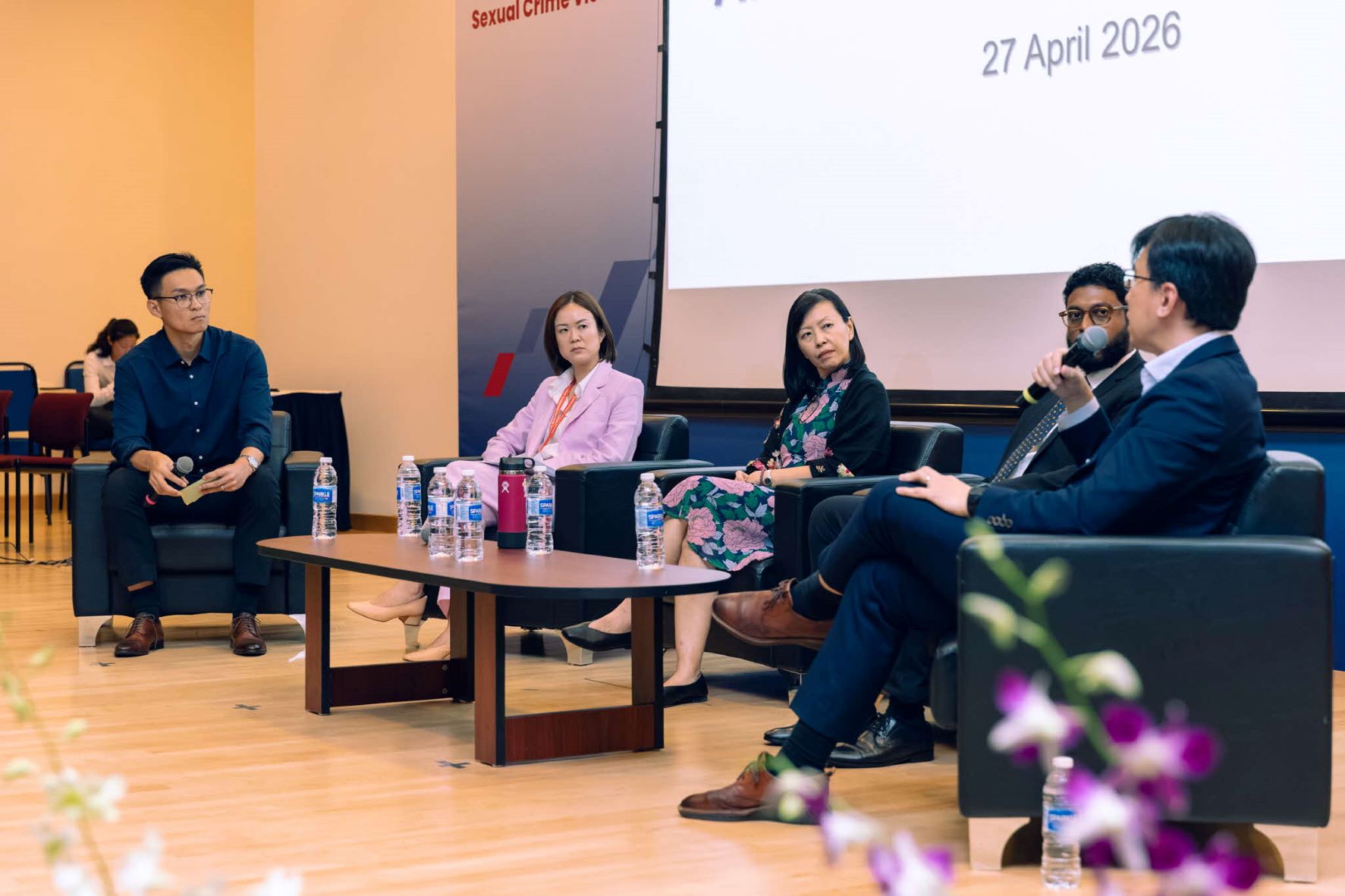 At a panel discussion with representatives from MOE, SHE, the AGC and PPSD. 