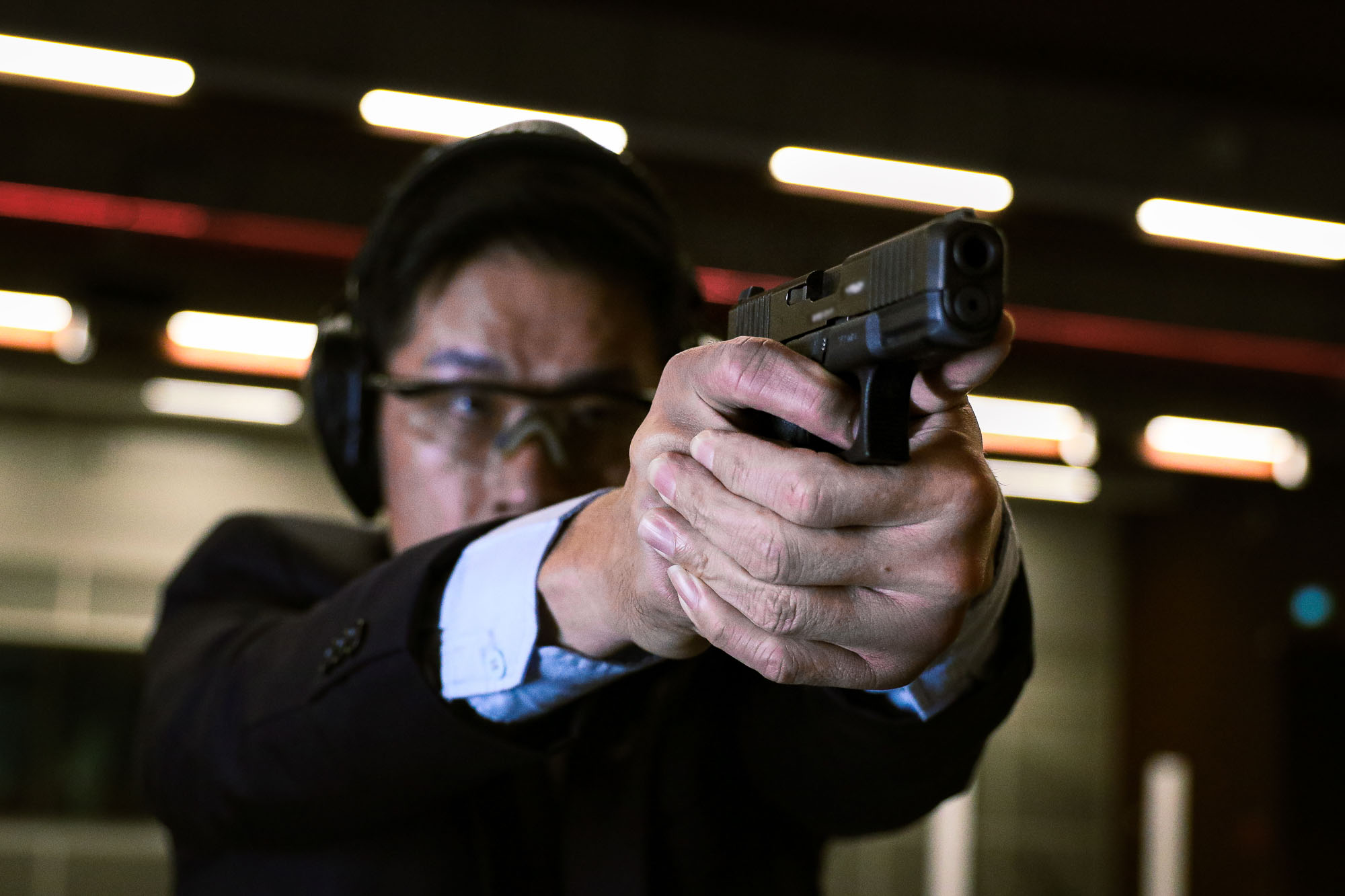 DSP Bros Leong at shooting practice. 
