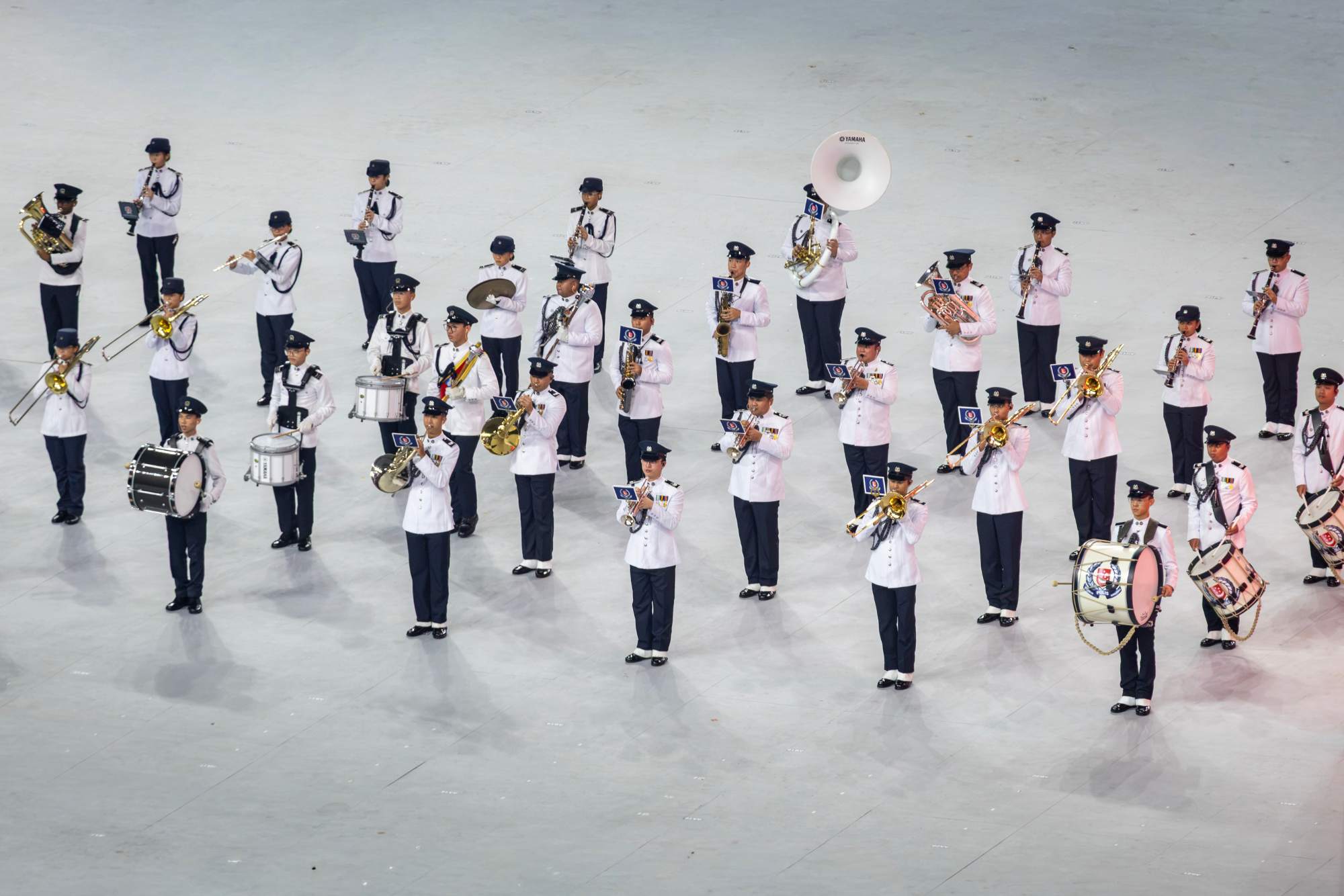 The Band performed with a practised flourish. 