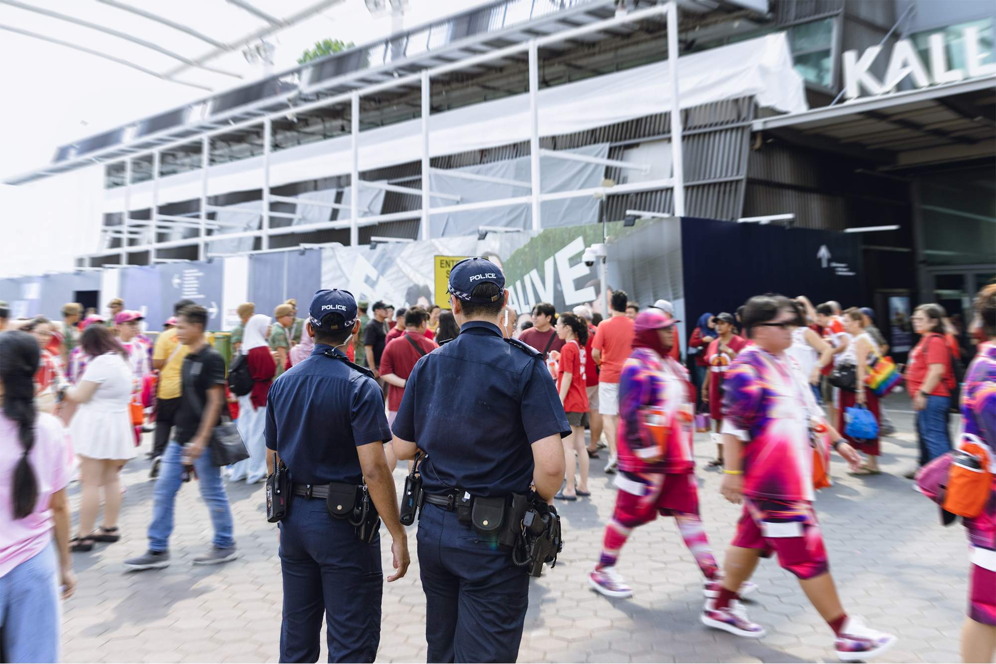 Ground Response Force officers surveyed the crowd as they entered the National Stadium. 