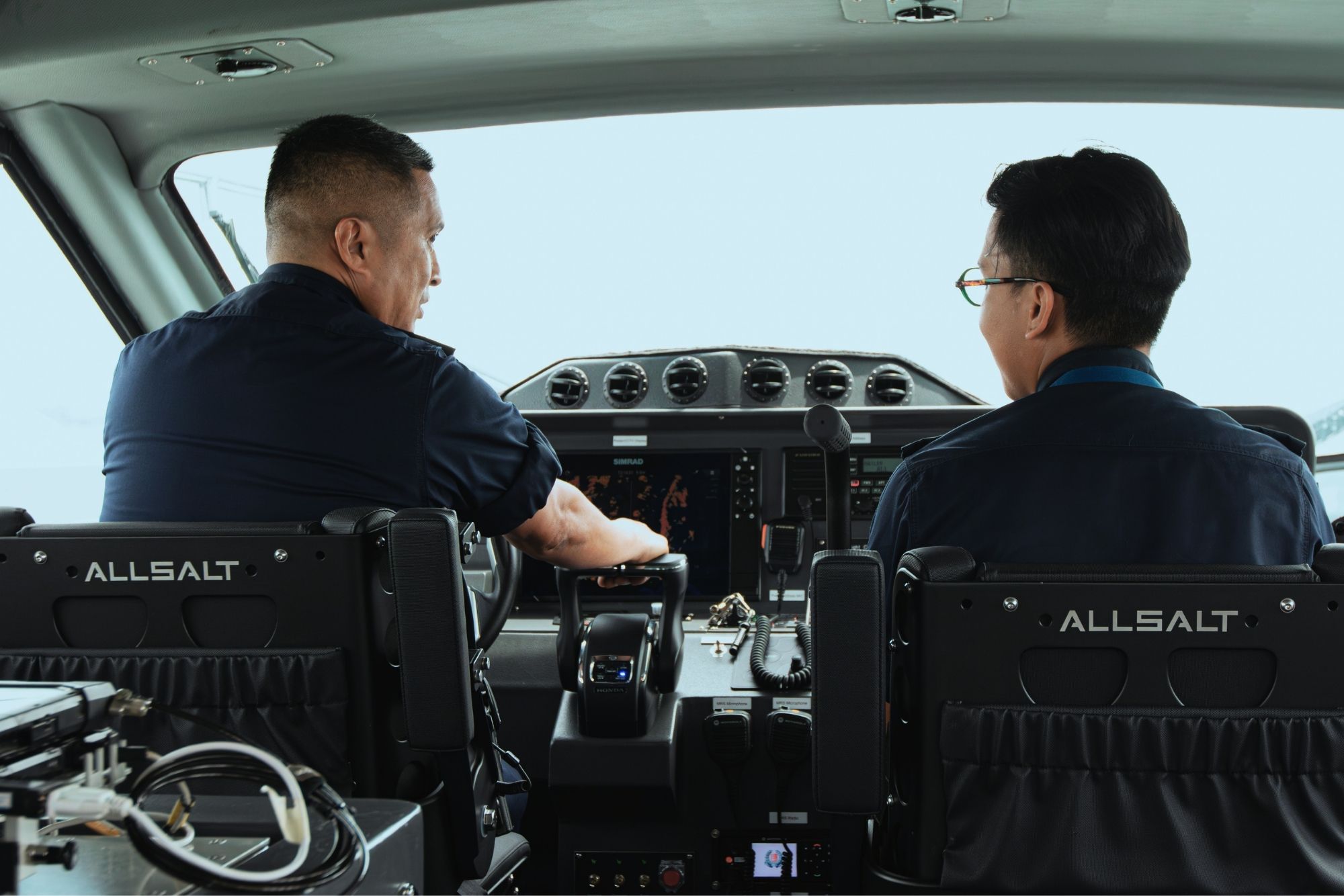 A back view of ASP Idzwan and another younger PCG officer. 