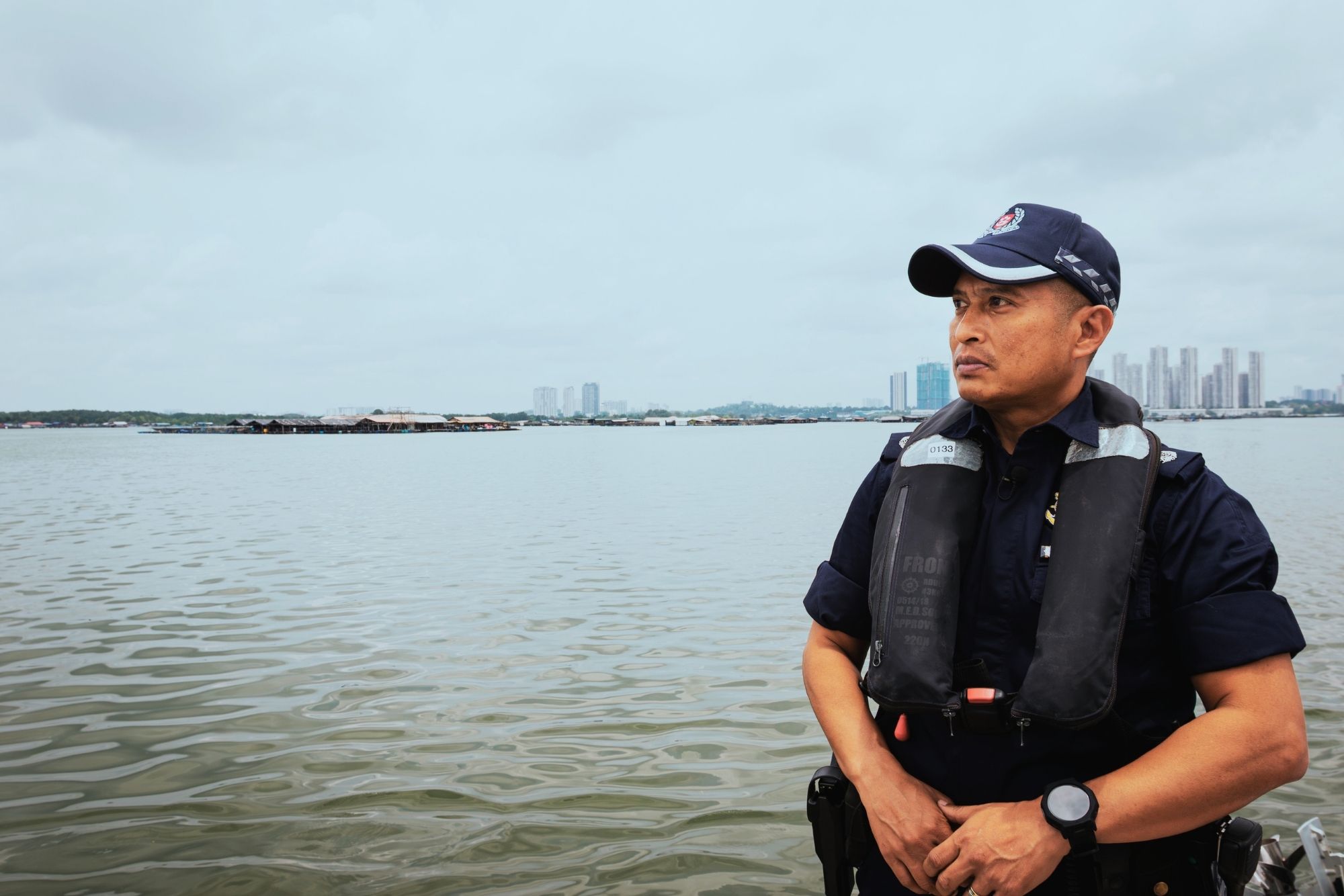 ASP Idzwan looks out to sea. 