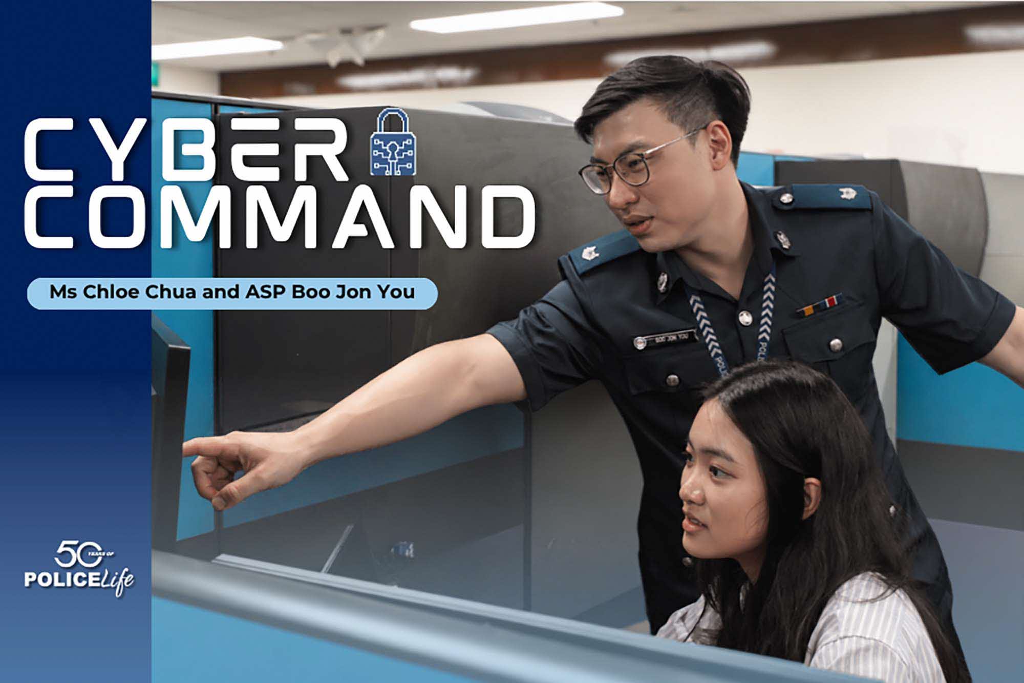 Cyber Command investigators ASP Boo Jon You and Ms Chloe Chua.