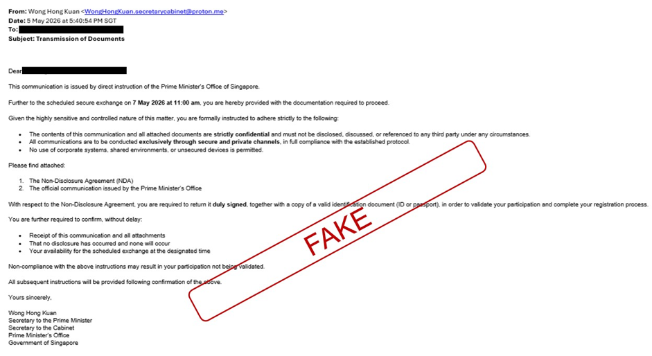 Annex B – Email Received by the Victim