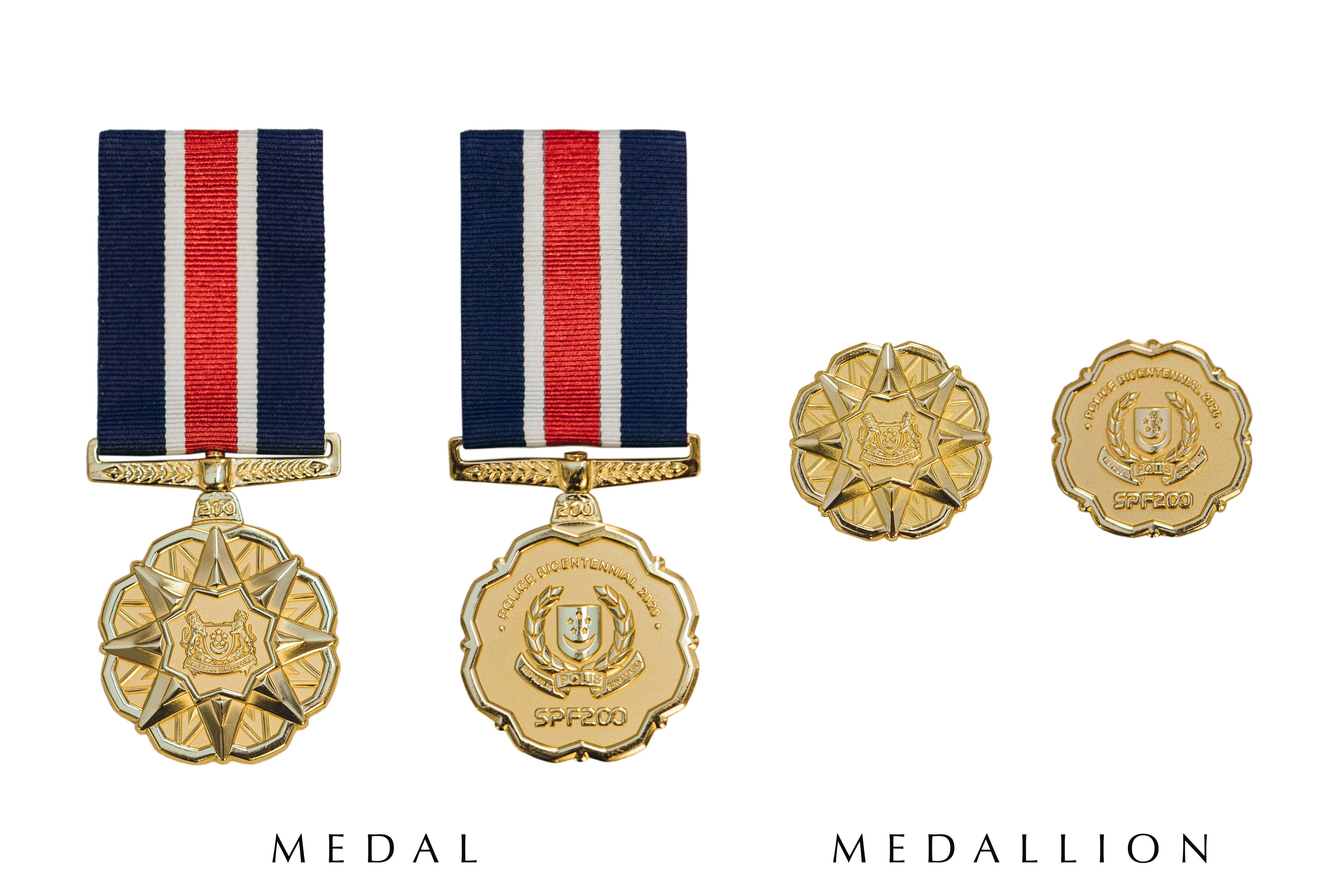 SPF200 Singapore Bicentennial Medal and Medallion