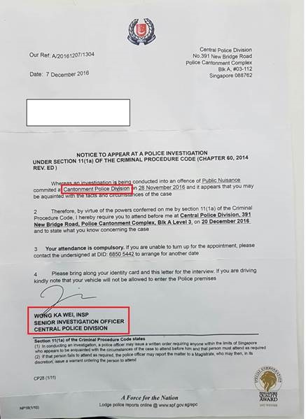 Advisory On Fake Singapore Police Force Letters