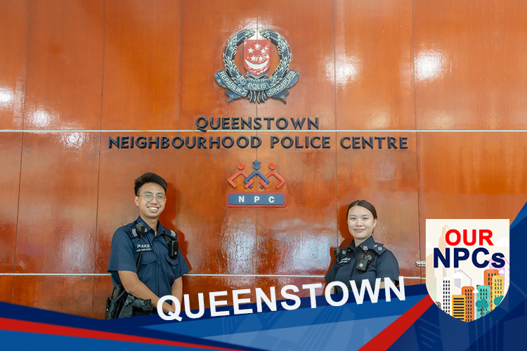 image of queenstown npc officers standing infront of the police crest