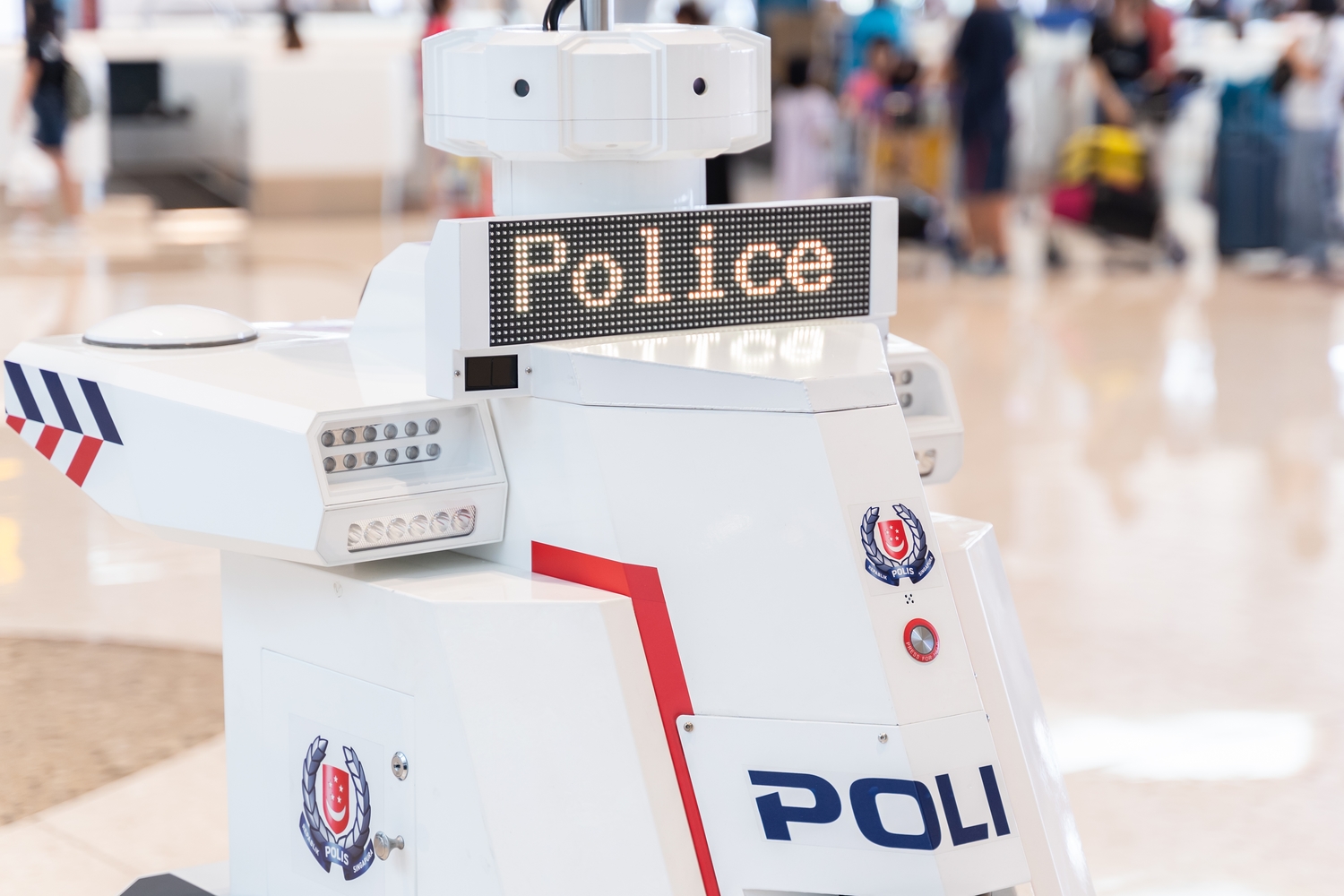 A close up of the new SPF patrol robot. 