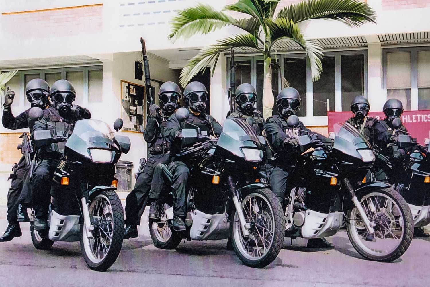 A group of police officers on motorcycles