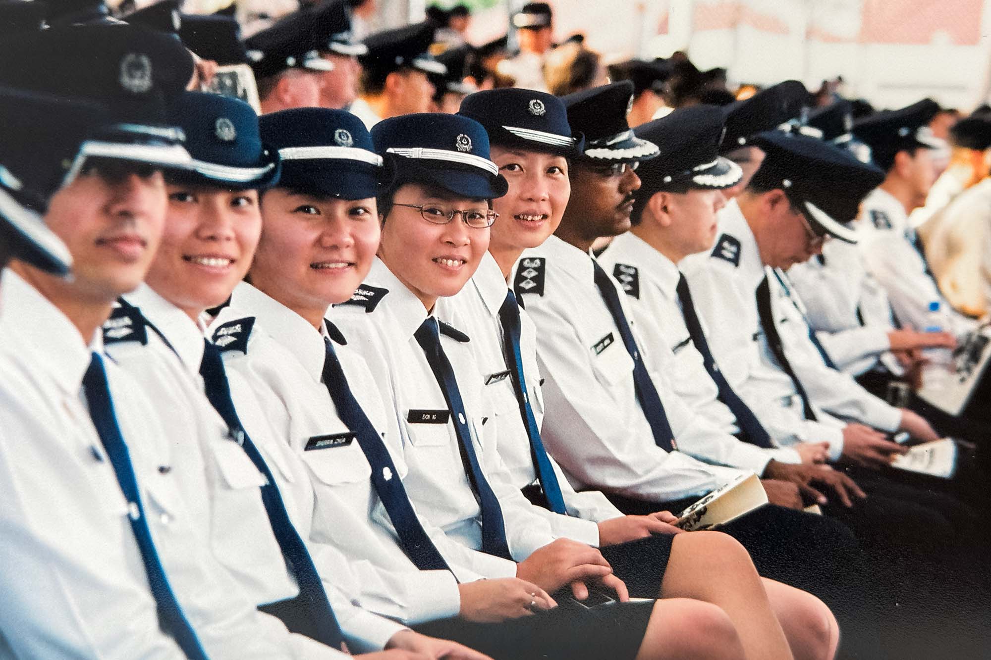 AC Chiu (second from left) with fellow officers from Central Police Division. PHOTO: AC Serene Chiu 