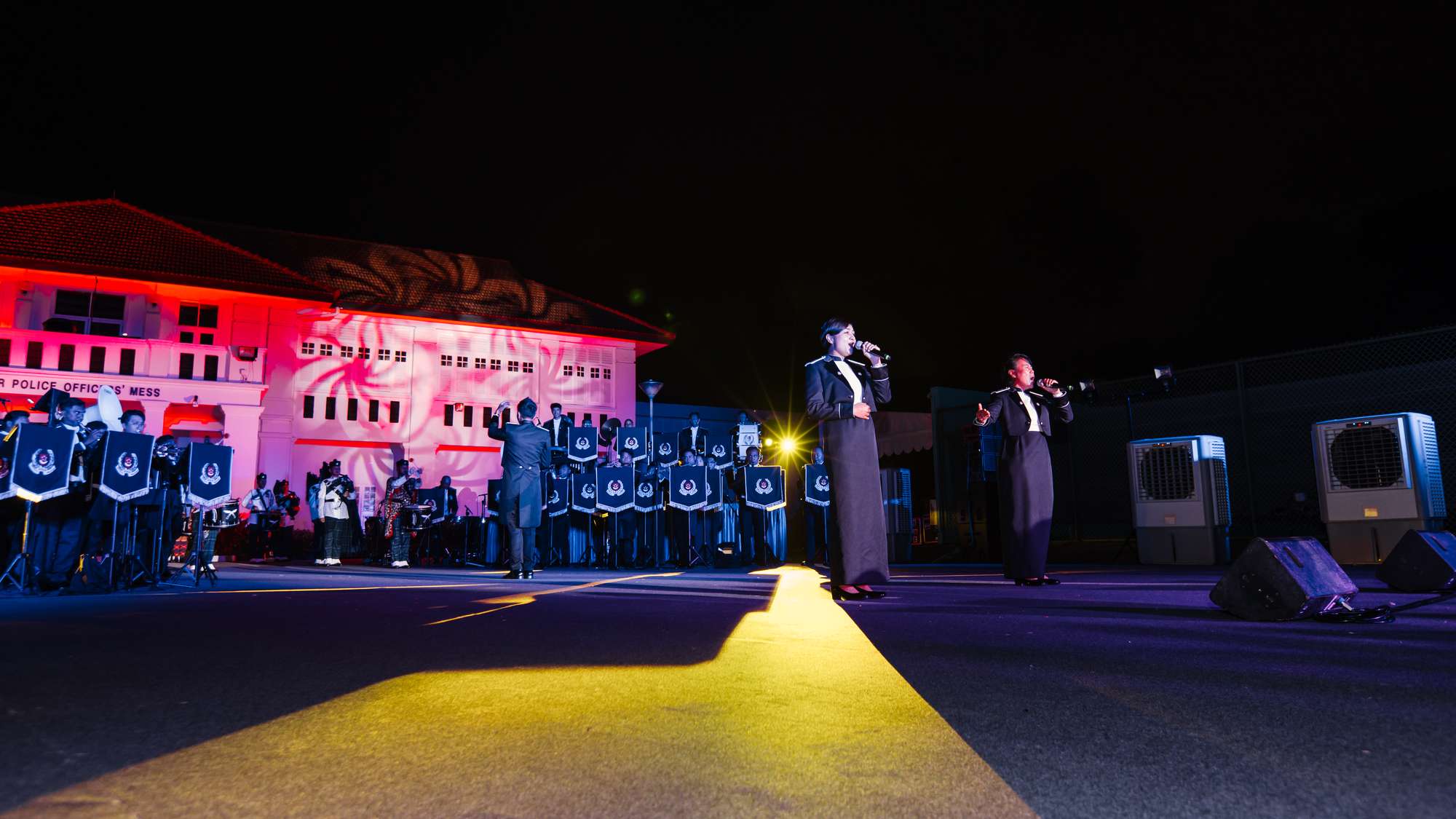 A moving performance by the SPF Combined Band in honour of PM Lee Hsien Loong