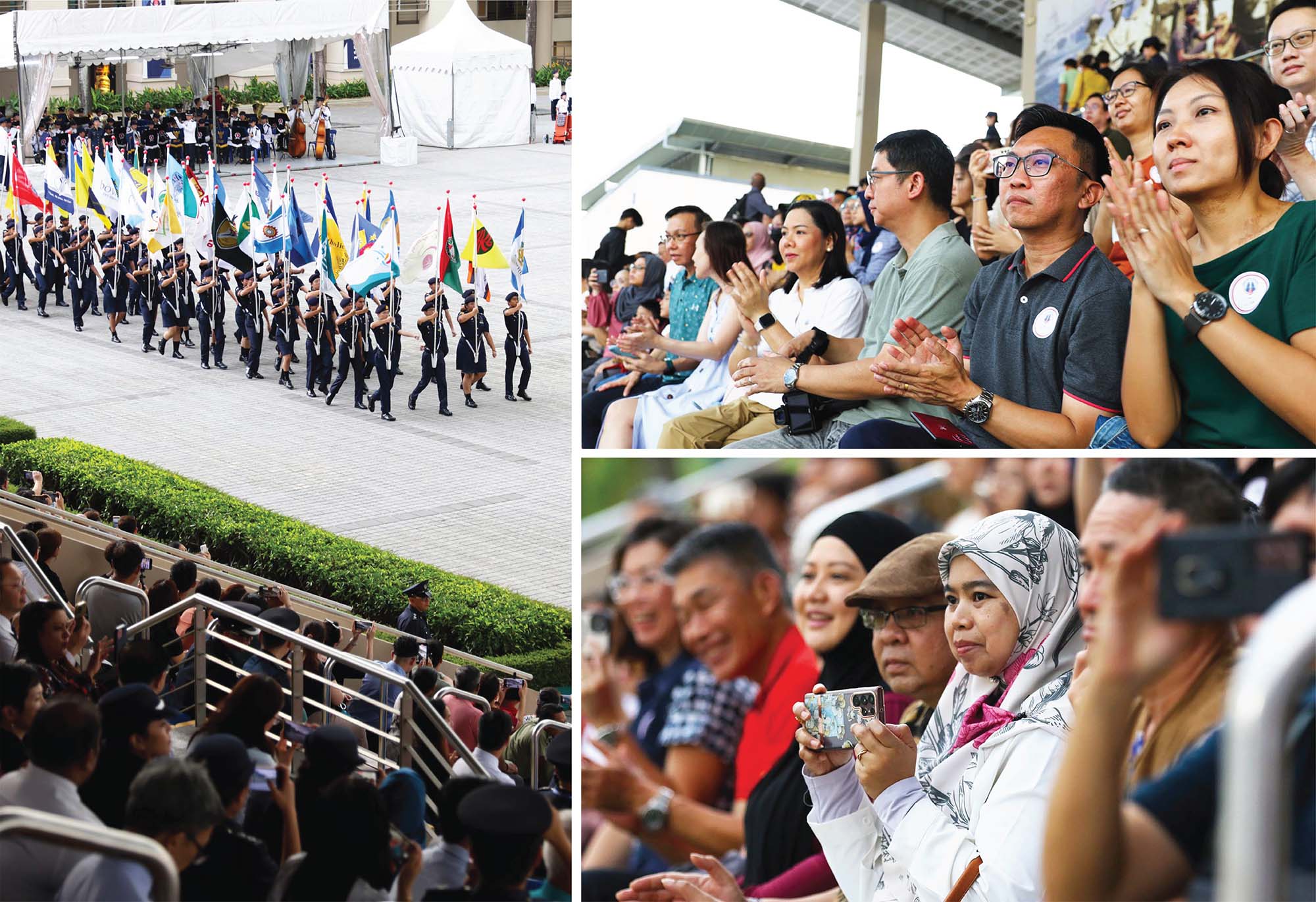 Families and friends of Cadets gather to witness the Parade. PHOTOS: Rose Maswida and Ryan Yeo