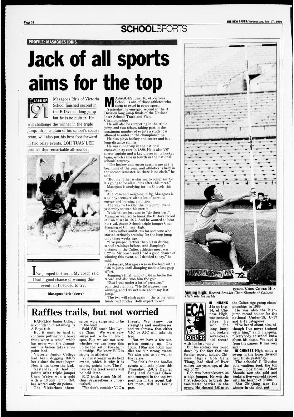 a newspaper clipping from the Straits Times