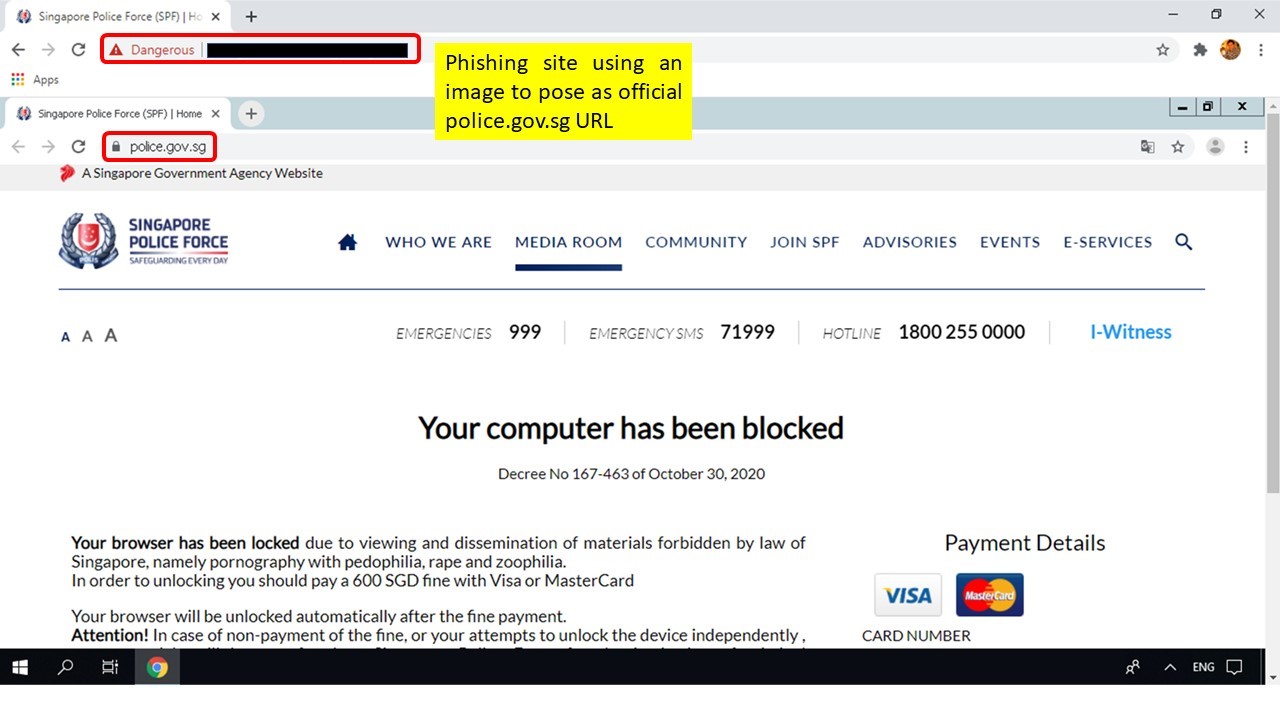 Police Advisory On Fake Singapore Police Force Website