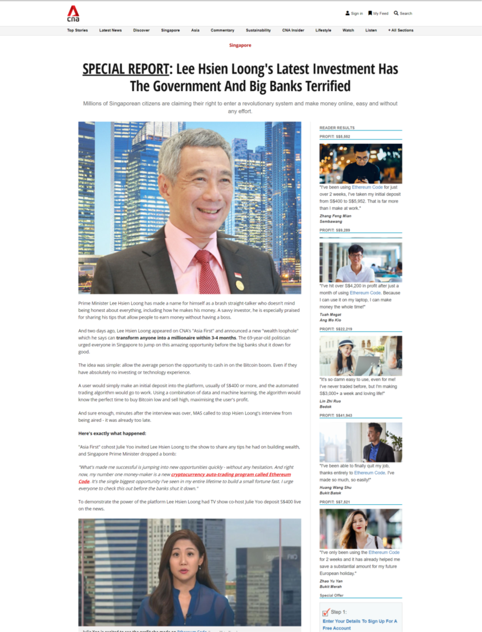 Police Advisory On Fake News Articles Masquerading As Prime Minister Lee Hsien Loong