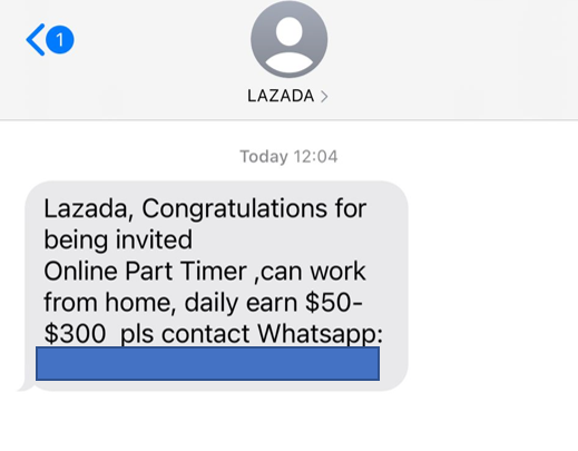 Police Advisory On Job Scams Involving Spoofed SMS From E-Commerce Marketplaces