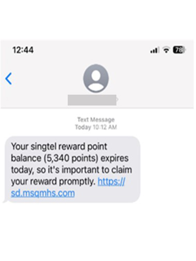 Police Advisory On Phishing Scams Involving Fake Singtel SMS
