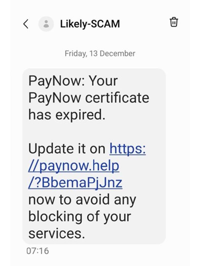 Police Advisory On Scams Involving The Use Of A Paynow Phishing Site