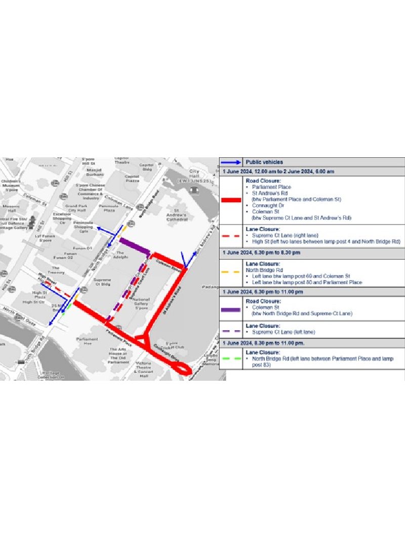 Traffic And Security Arrangements For Shangri-La Dialogue, Reception And Dinner 2024