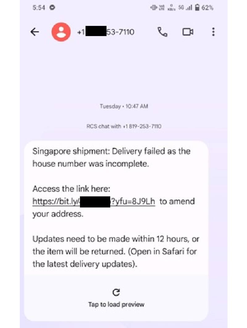 Police Advisory On Increase Of Parcel Delivery Phishing Scams