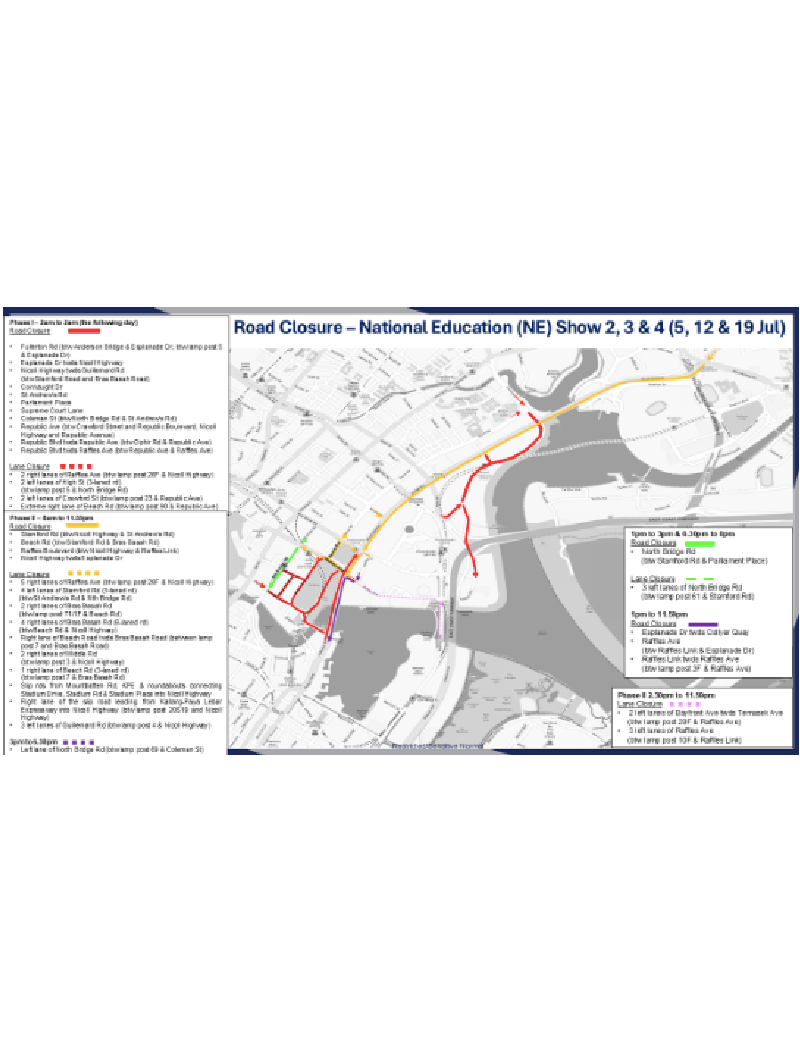 Traffic Arrangements For National Day Parade 2025 – National Education Shows 2, 3 And 4