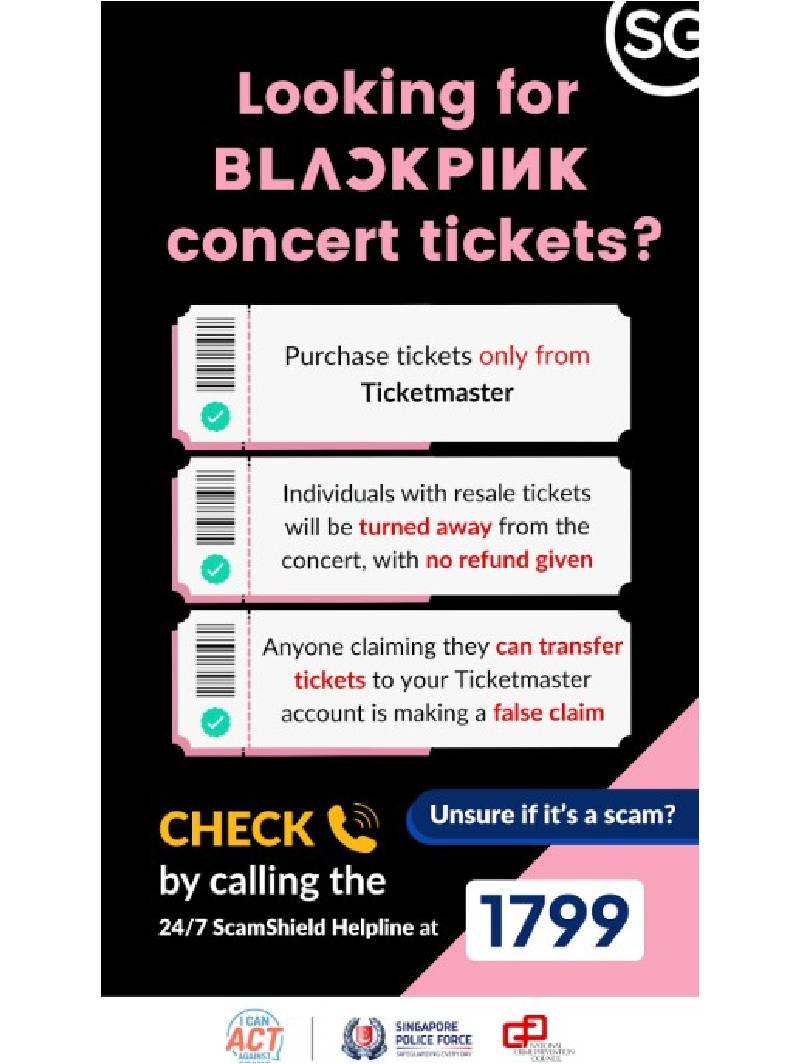 Police Advisory On Scams Involving The Sale Of Concert Tickets