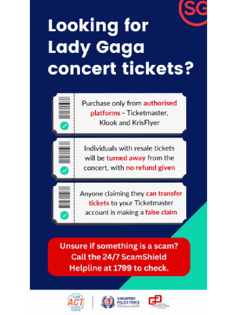 Police Advisory On Scams Involving The Sale Of Concert Tickets