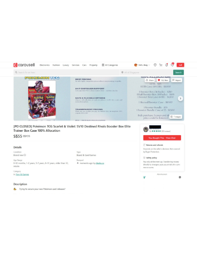 Police Advisory On E-Commerce Scams Involving Sale Of Pokemon Trading Cards