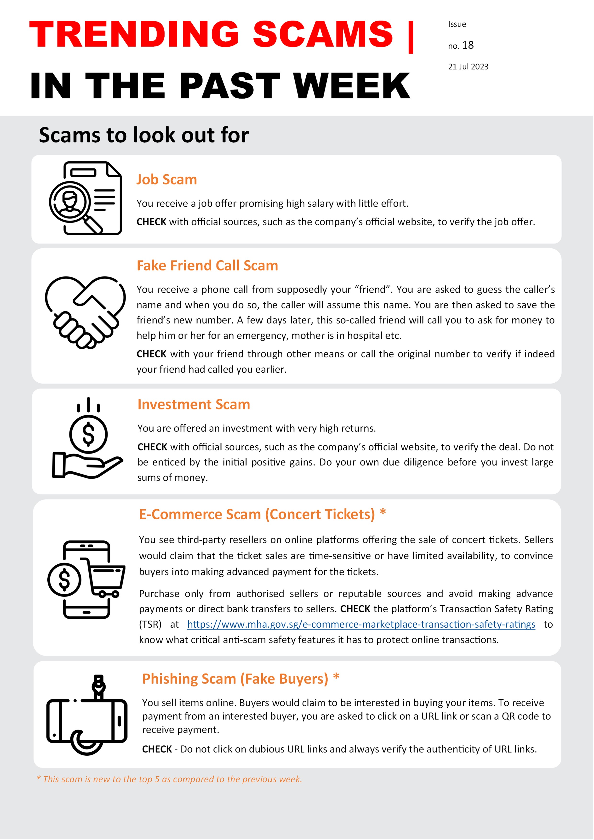 Trending Scams In the Past Week Issue No 18