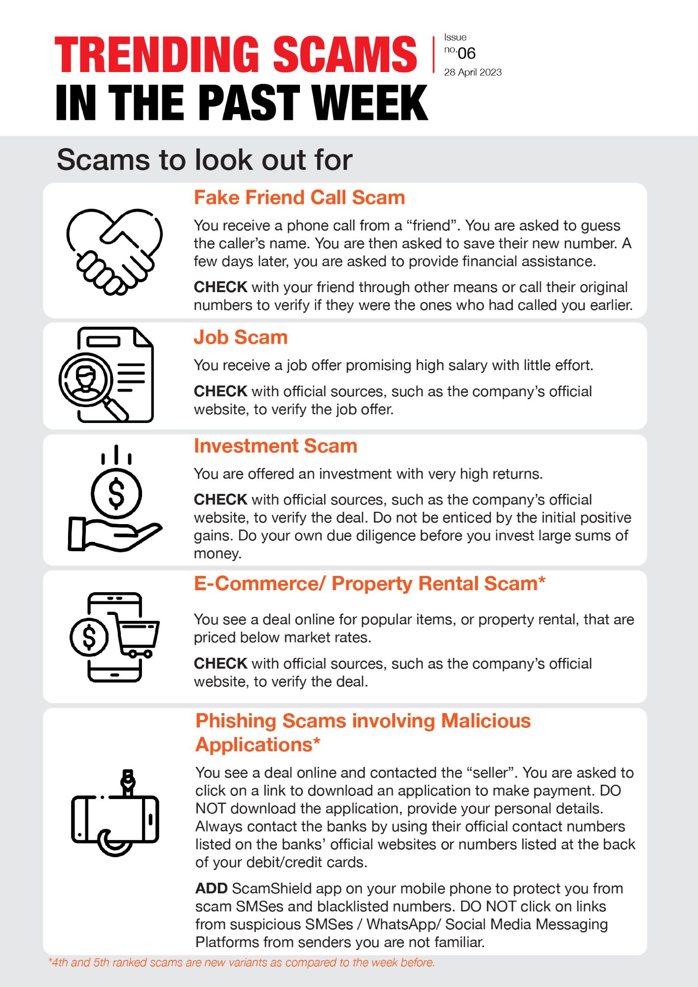 Trending Scams In The Past Week Issue No. 6
