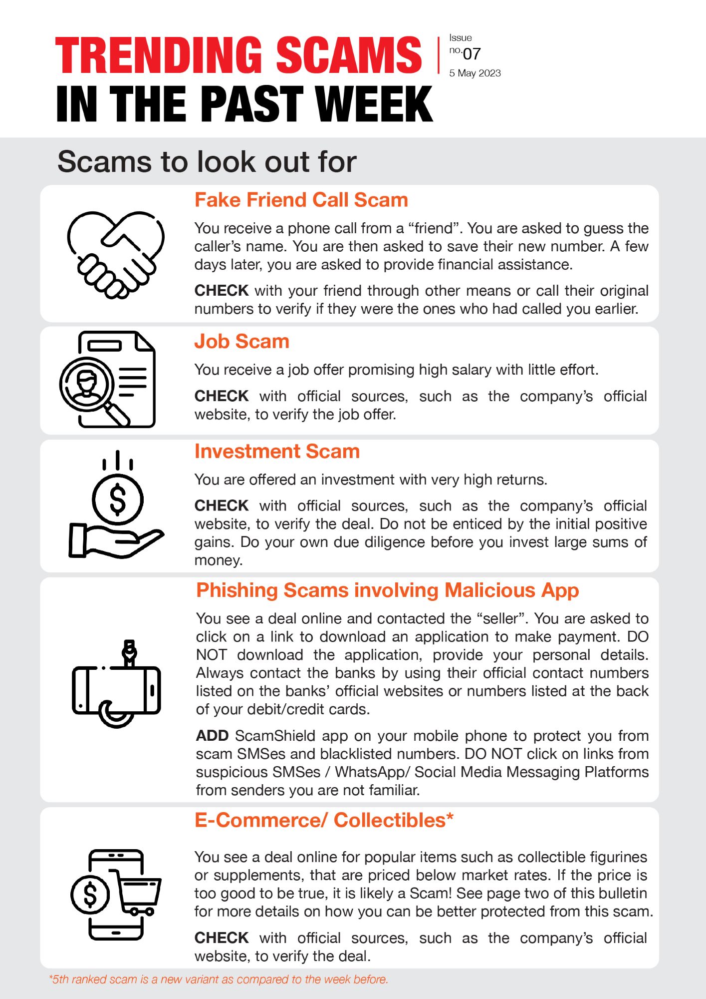 Trending Scams In The Past Week Issue No. 7