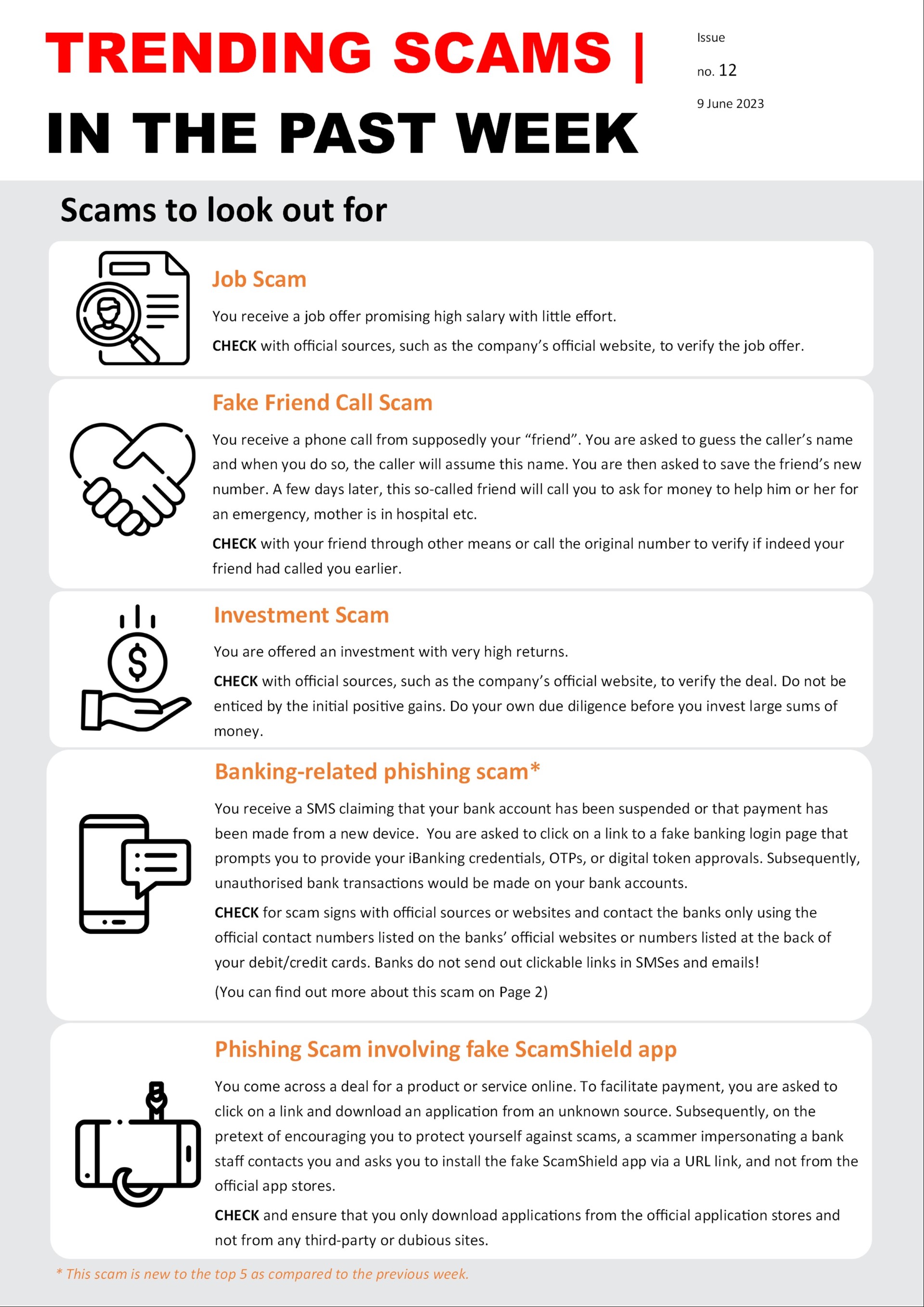 Trending Scams In The Past Week Issue No 12