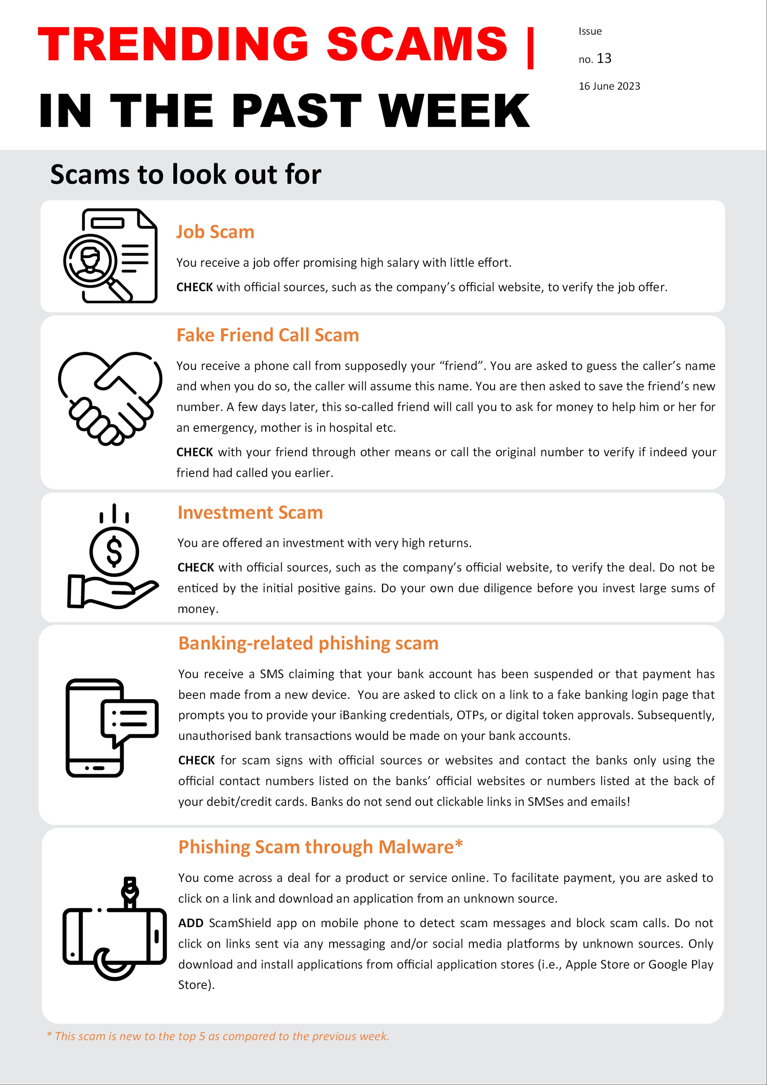 Trending Scams In The Past Week Issue No 13