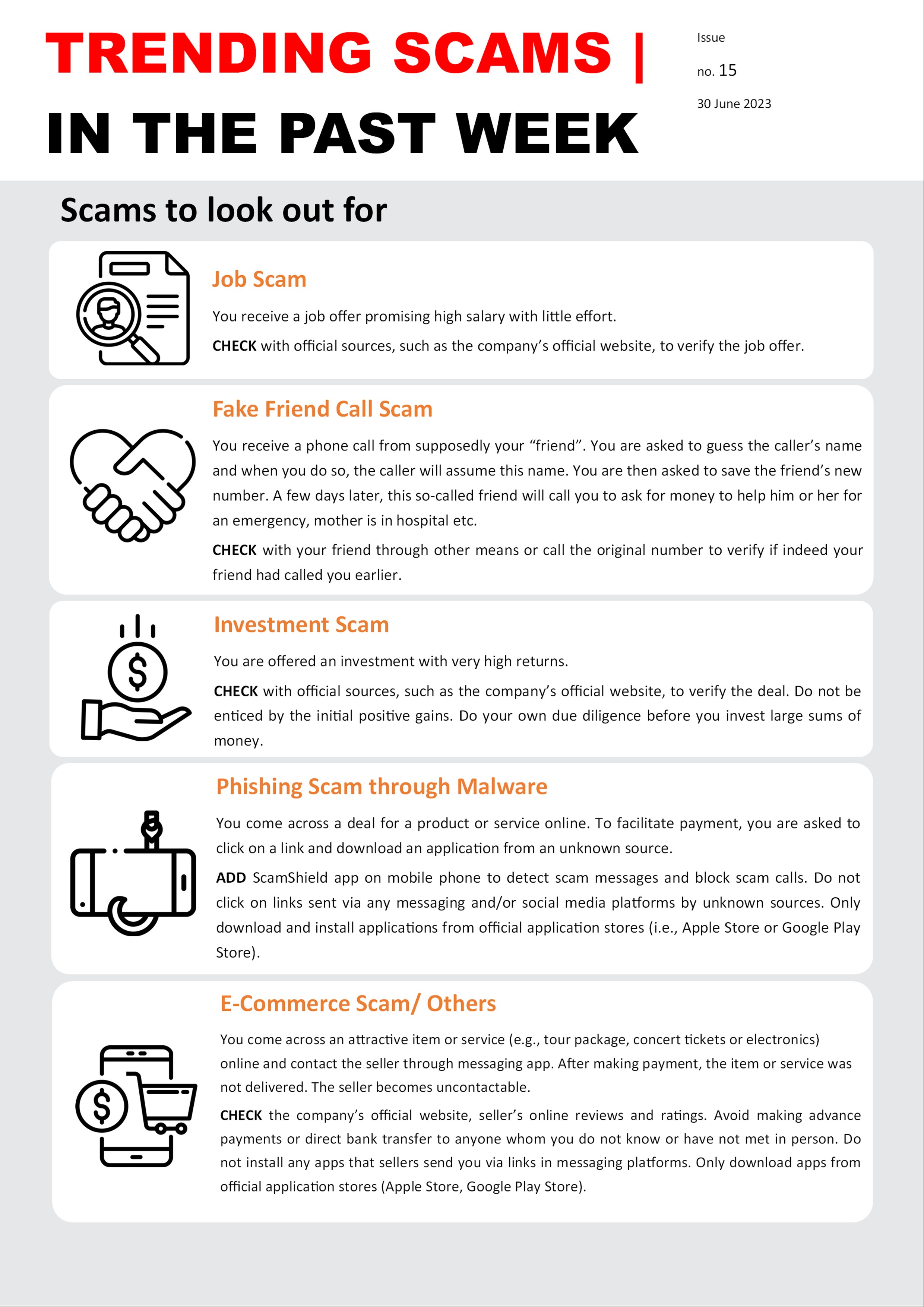 Trending Scams In The Past Week Issue No 15