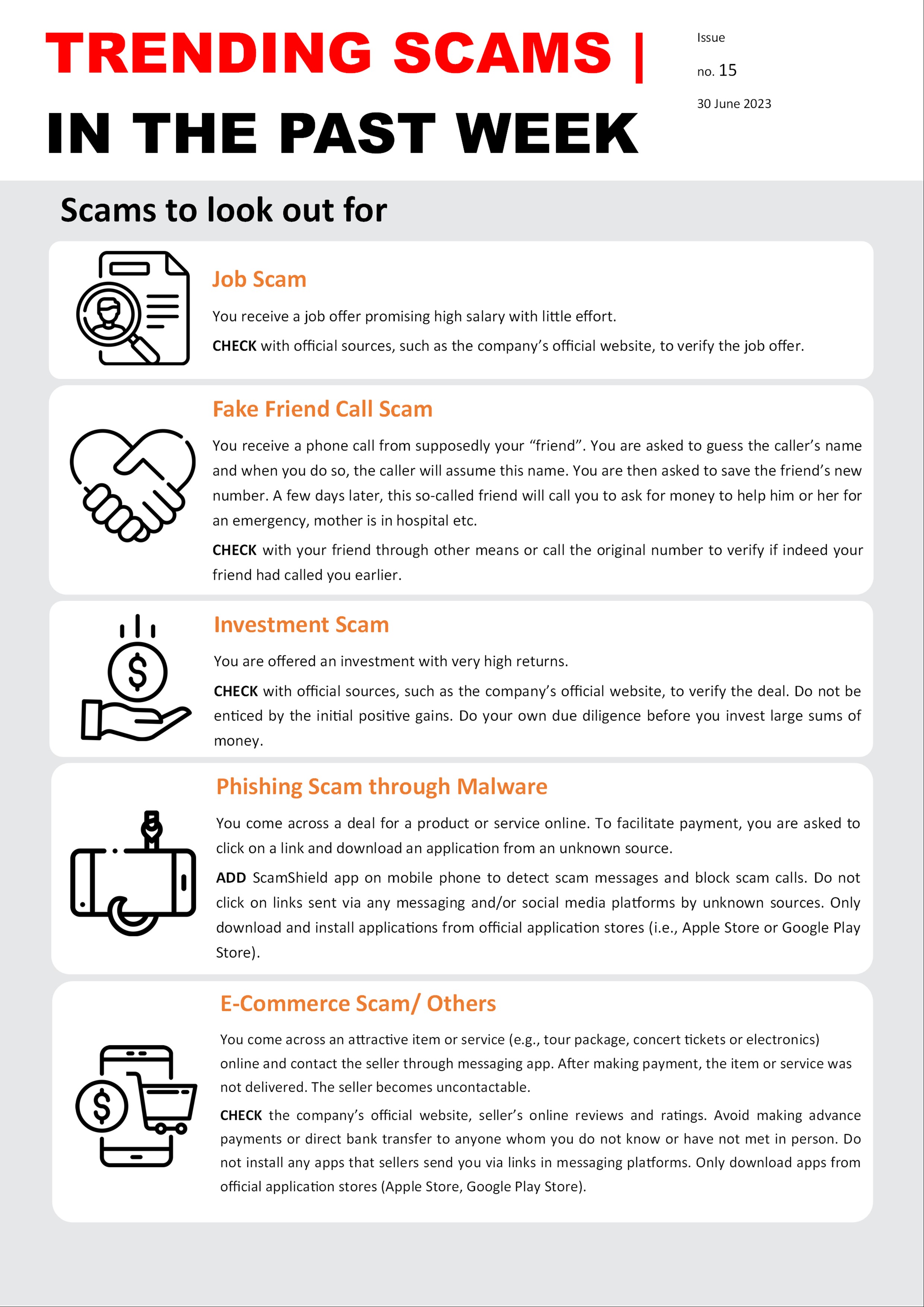Trending Scams In The Past Week Issue No 15