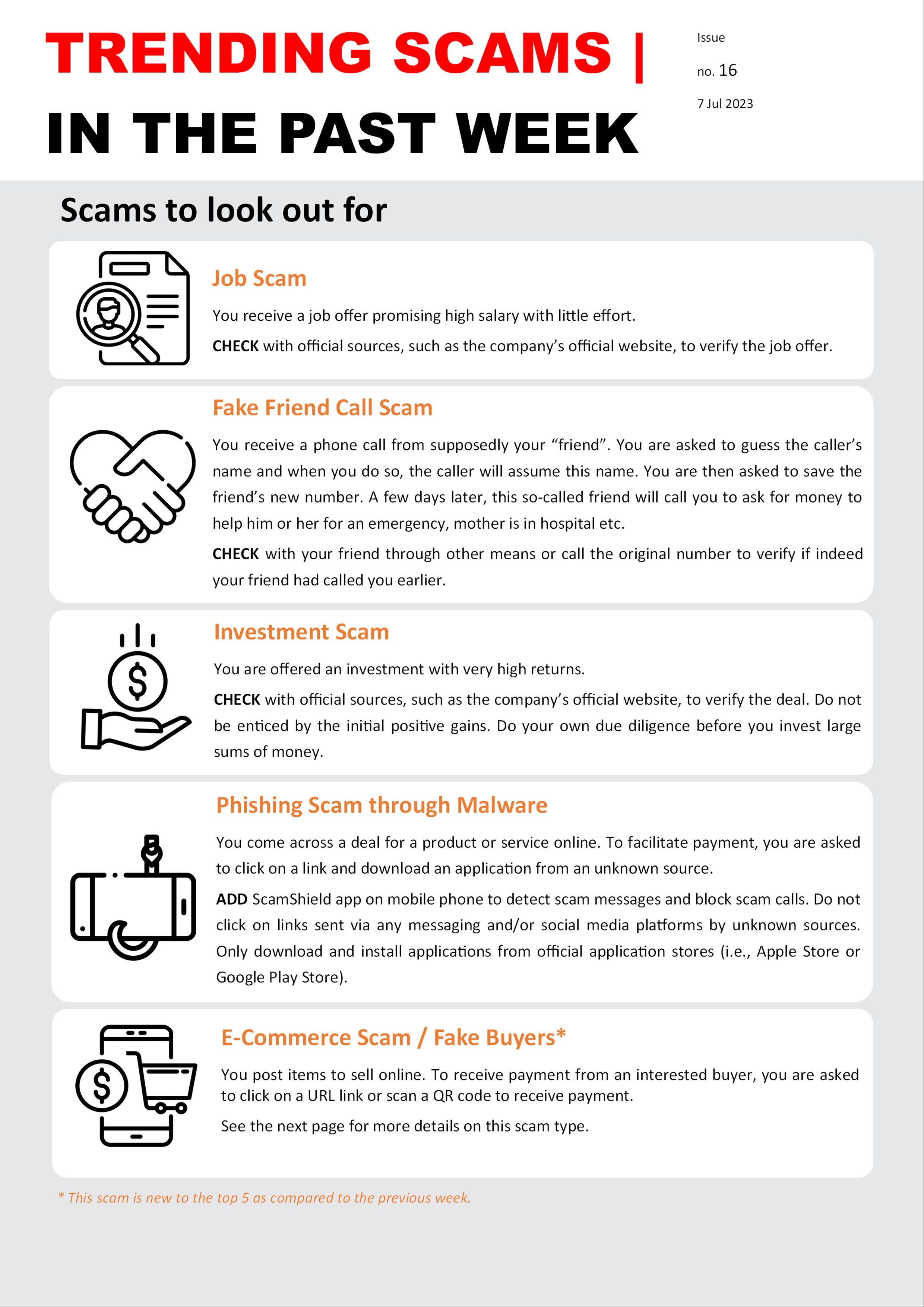 Trending Scams In The Past Week Issue No 16