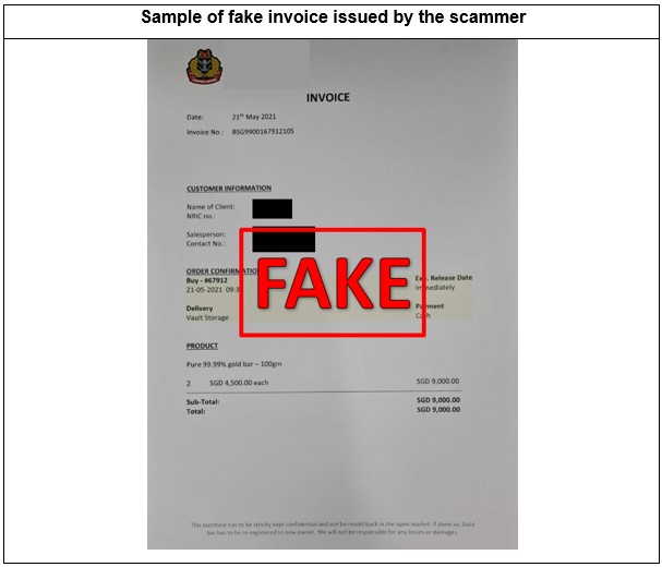 Police Advisory On Scams Involving Compromised Whatsapp Accounts To Promote The Sale Of Gold Bars