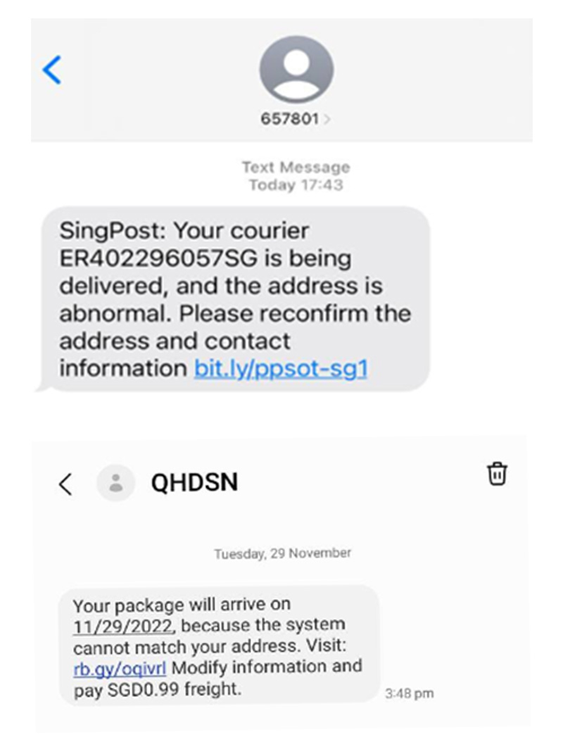 Police Advisory On Phishing Scams Involving Parcel Delivery